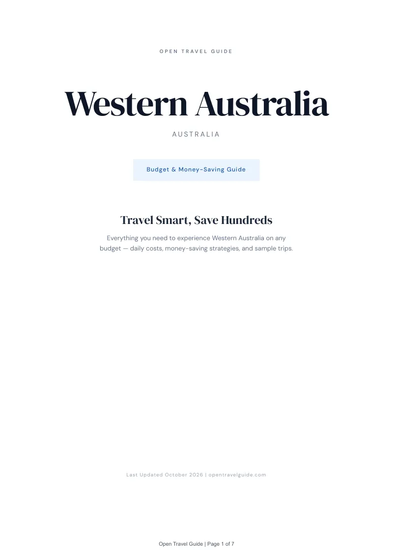 Western Australia Budget & Money-Saving Guide: Cover