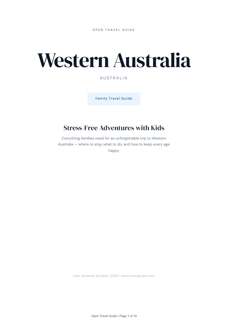Western Australia Family Travel Guide: Cover