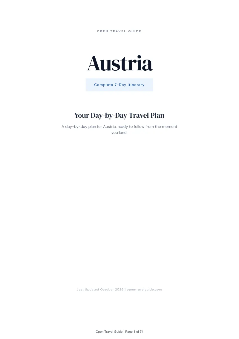 Austria 7-Day Itinerary: Cover