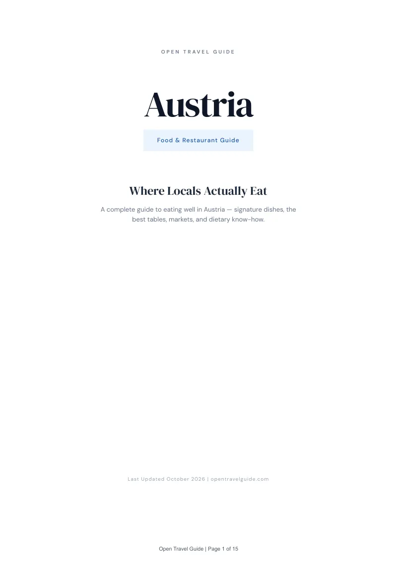 Austria Food & Restaurant Guide: Cover