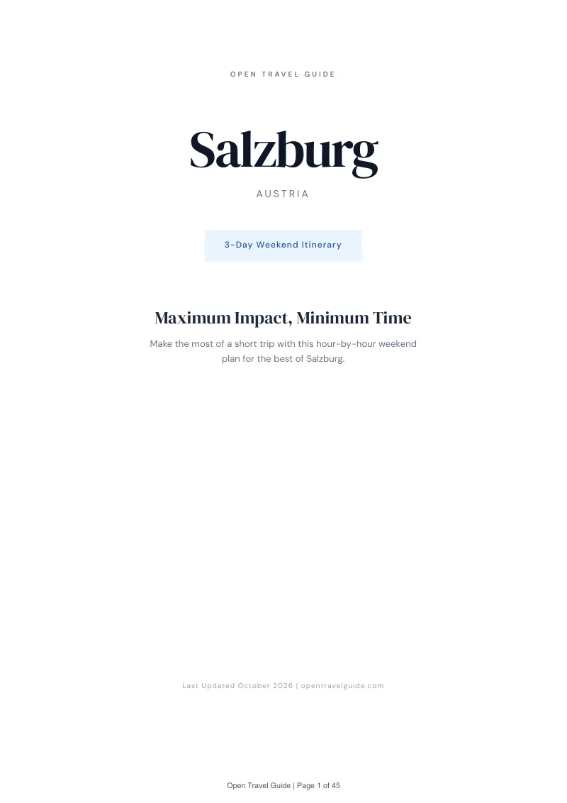 Salzburg 3-Day Weekend Itinerary: Cover