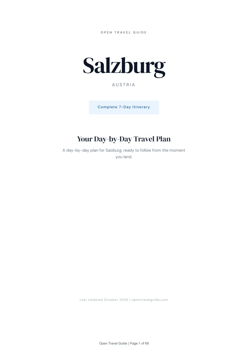Salzburg 7-Day Itinerary: Cover