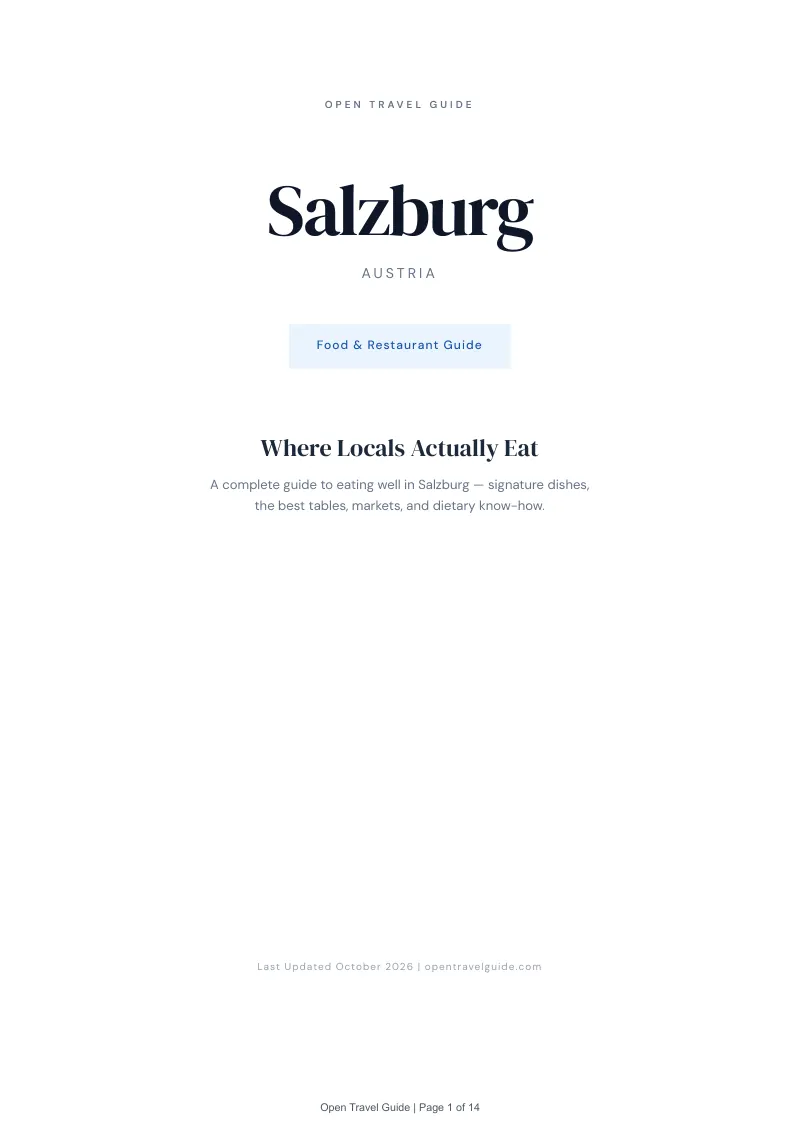 Salzburg Food & Restaurant Guide: Cover
