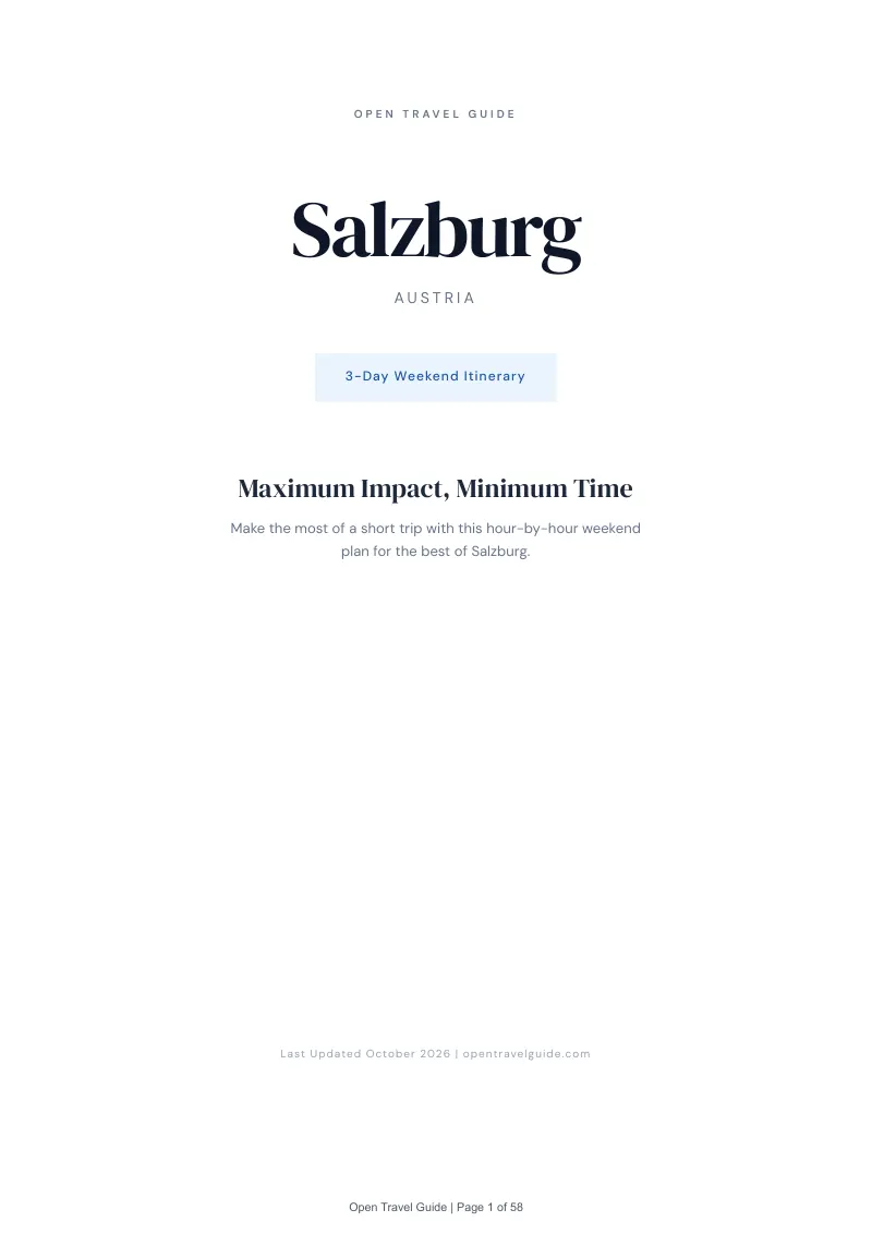 Salzburg 3-Day Weekend Itinerary: Cover