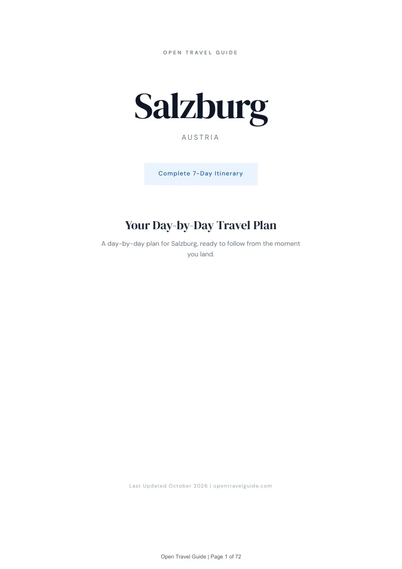 Salzburg 7-Day Itinerary: Cover