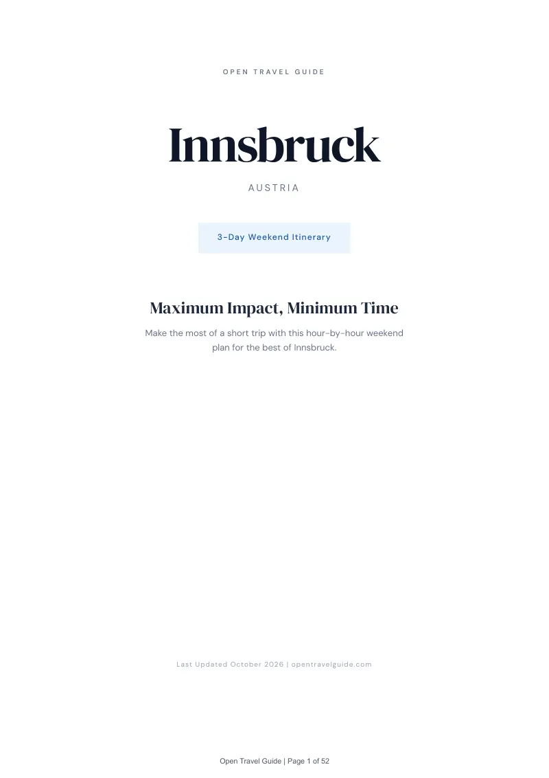 Innsbruck 3-Day Weekend Itinerary: Cover
