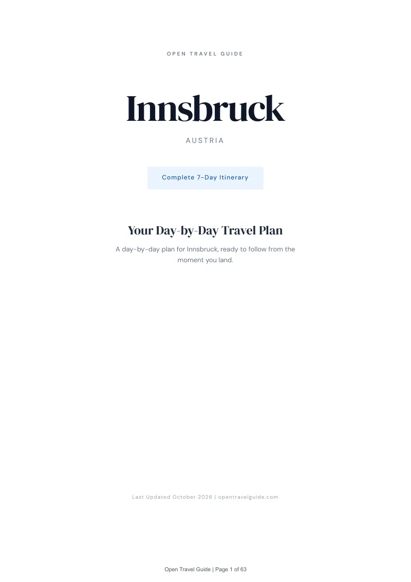 Innsbruck 7-Day Itinerary: Cover