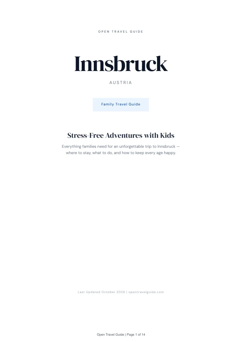 Innsbruck Family Travel Guide: Cover