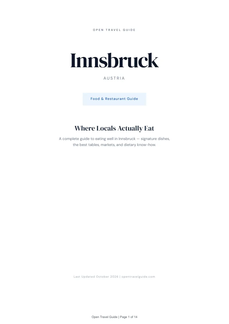 Innsbruck Food & Restaurant Guide: Cover