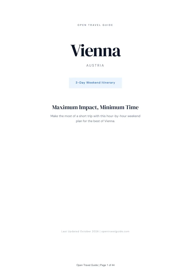 Vienna 3-Day Weekend Itinerary: Cover