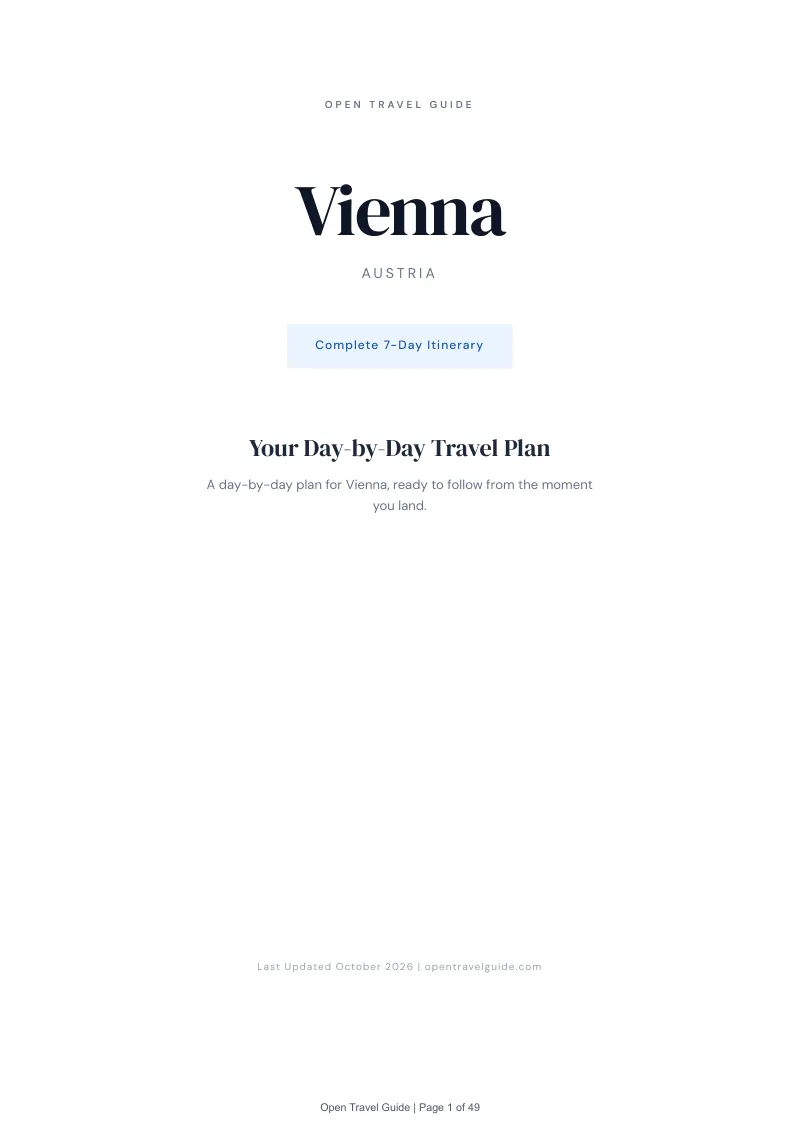 Vienna 7-Day Itinerary: Cover