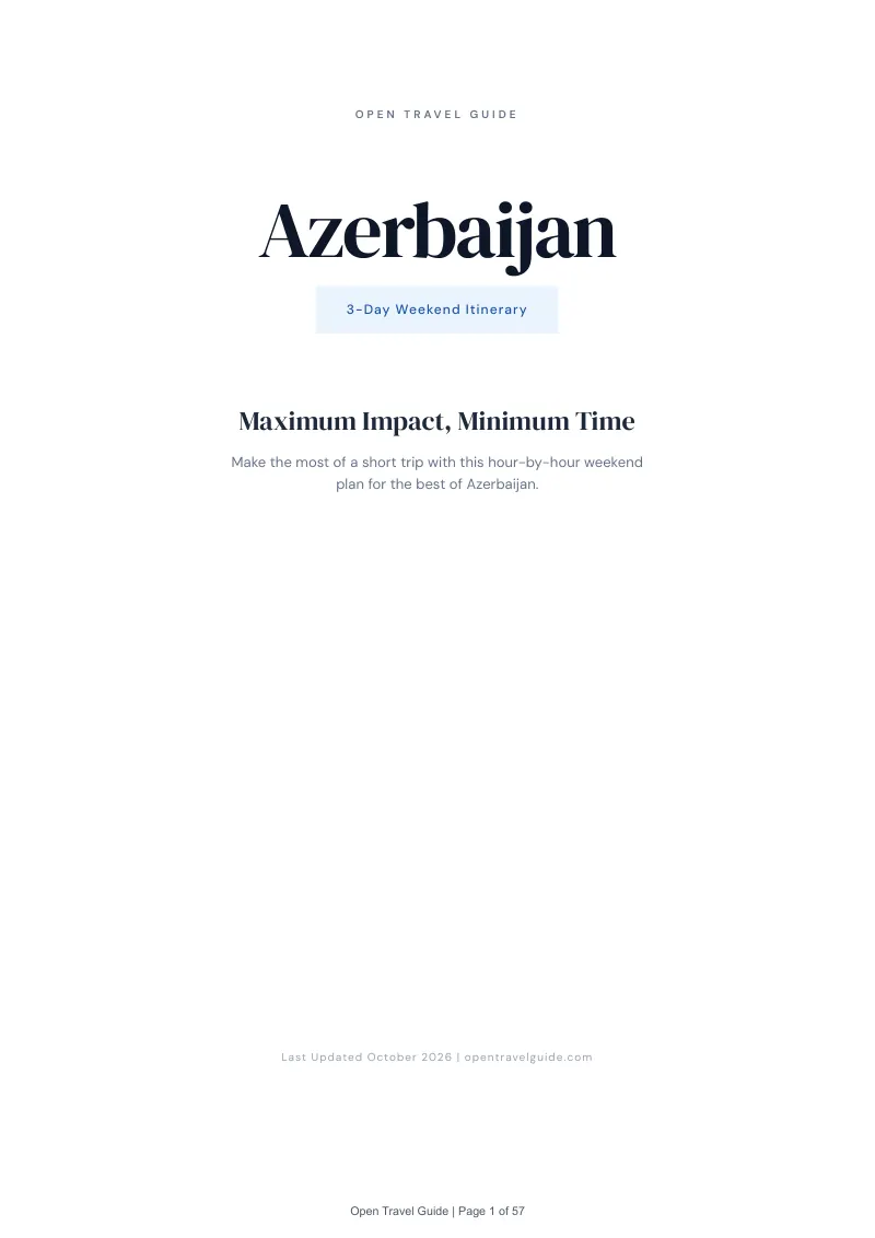 Azerbaijan 3-Day Weekend Itinerary: Cover