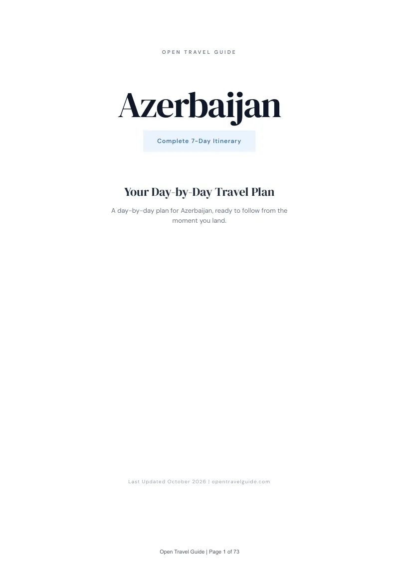Azerbaijan 7-Day Itinerary: Cover