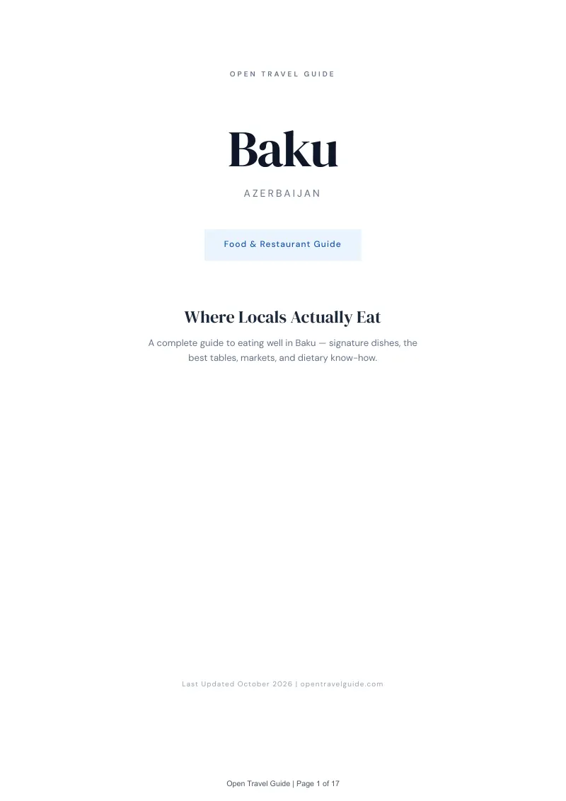 Baku Food & Restaurant Guide: Cover