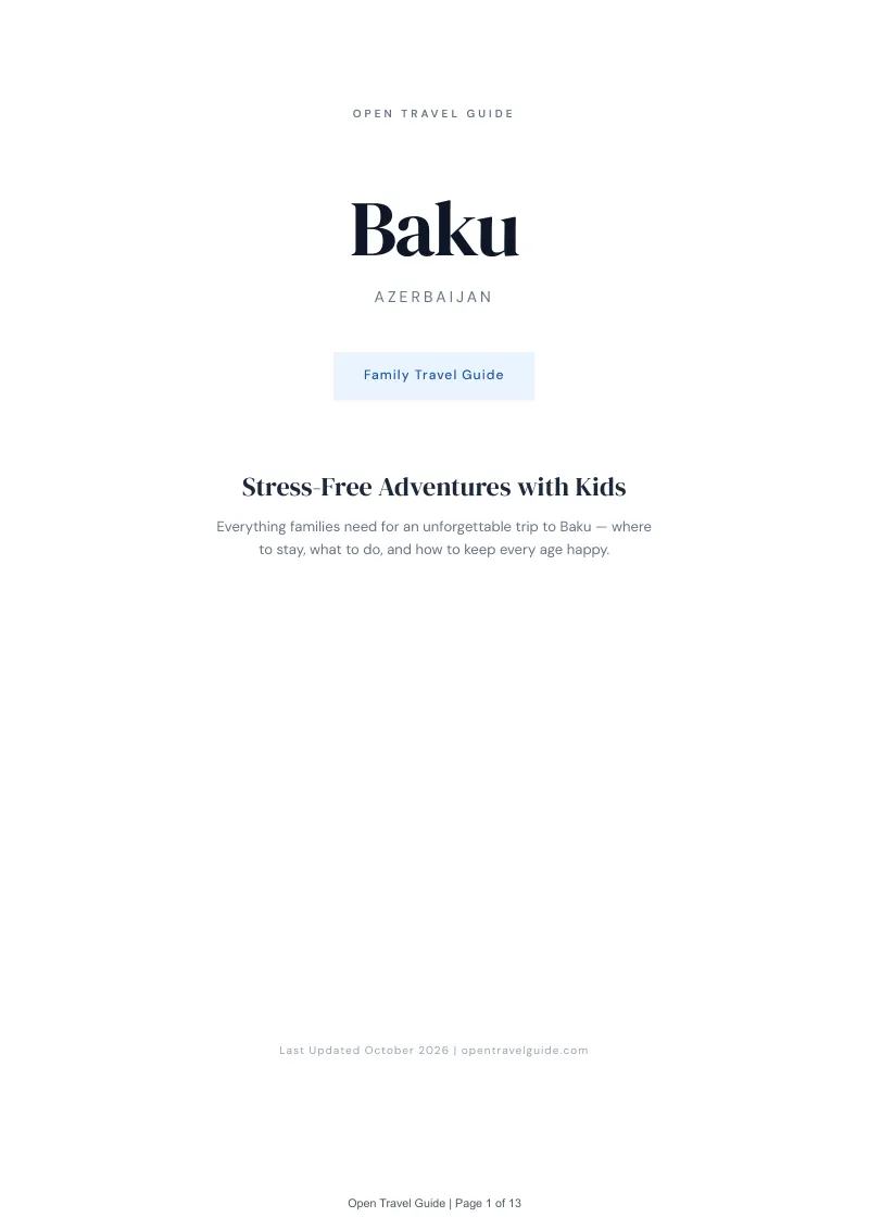Baku Family Travel Guide: Cover