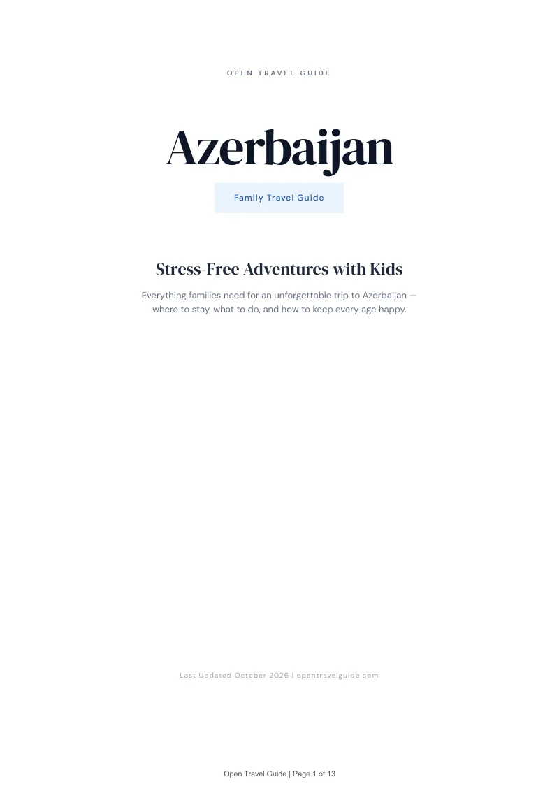 Azerbaijan Family Travel Guide: Cover