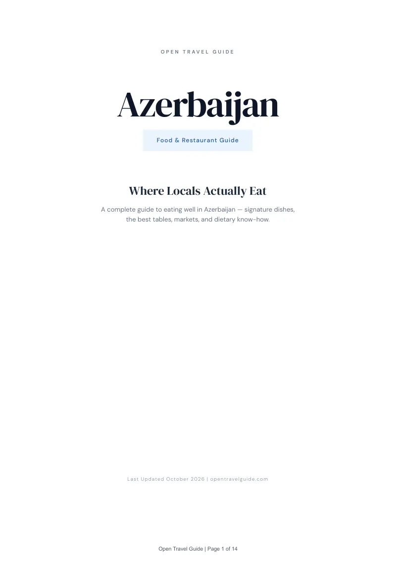 Azerbaijan Food & Restaurant Guide: Cover