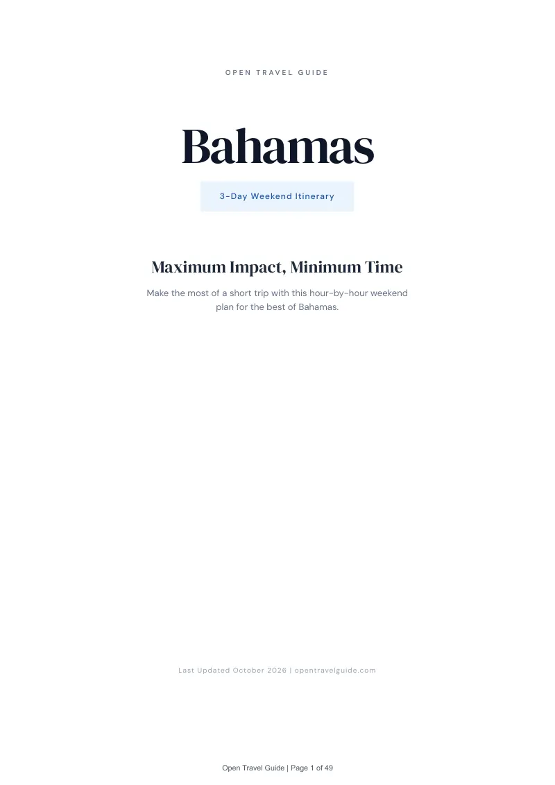Bahamas 3-Day Weekend Itinerary: Cover