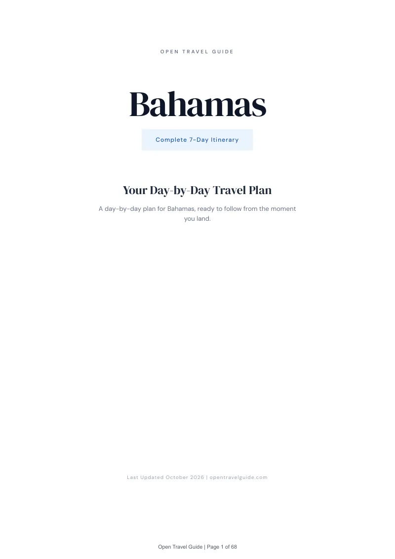 Bahamas 7-Day Itinerary: Cover