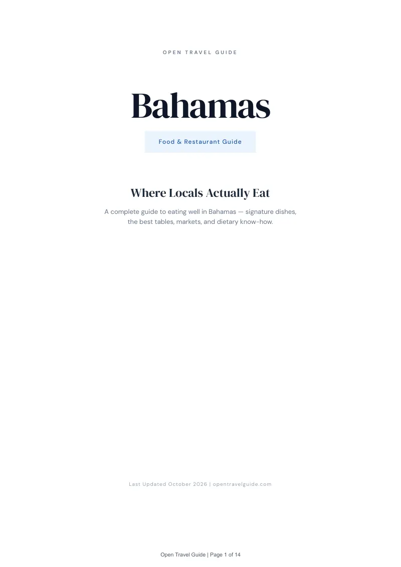 Bahamas Food & Restaurant Guide: Cover