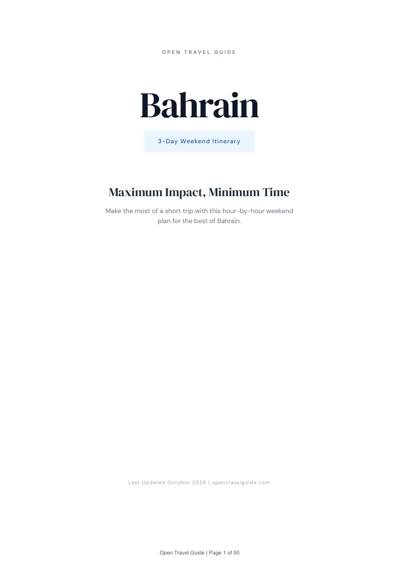 Bahrain 3-Day Weekend Itinerary: Cover