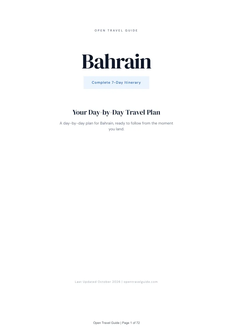 Bahrain 7-Day Itinerary: Cover
