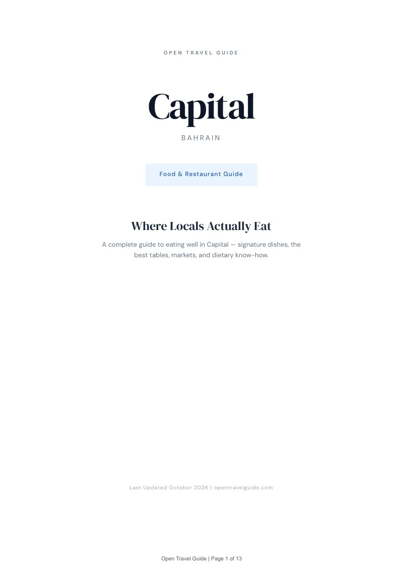 Capital Food & Restaurant Guide: Cover
