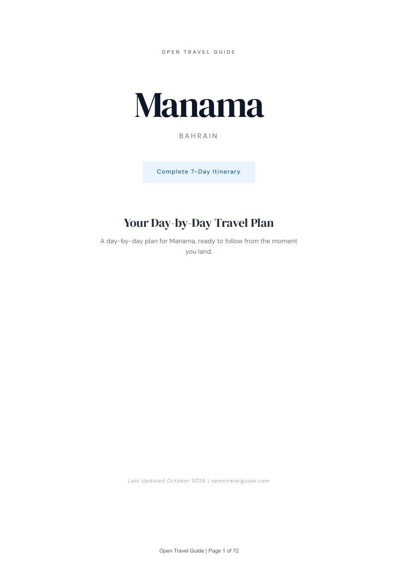 Manama 7-Day Itinerary: Cover
