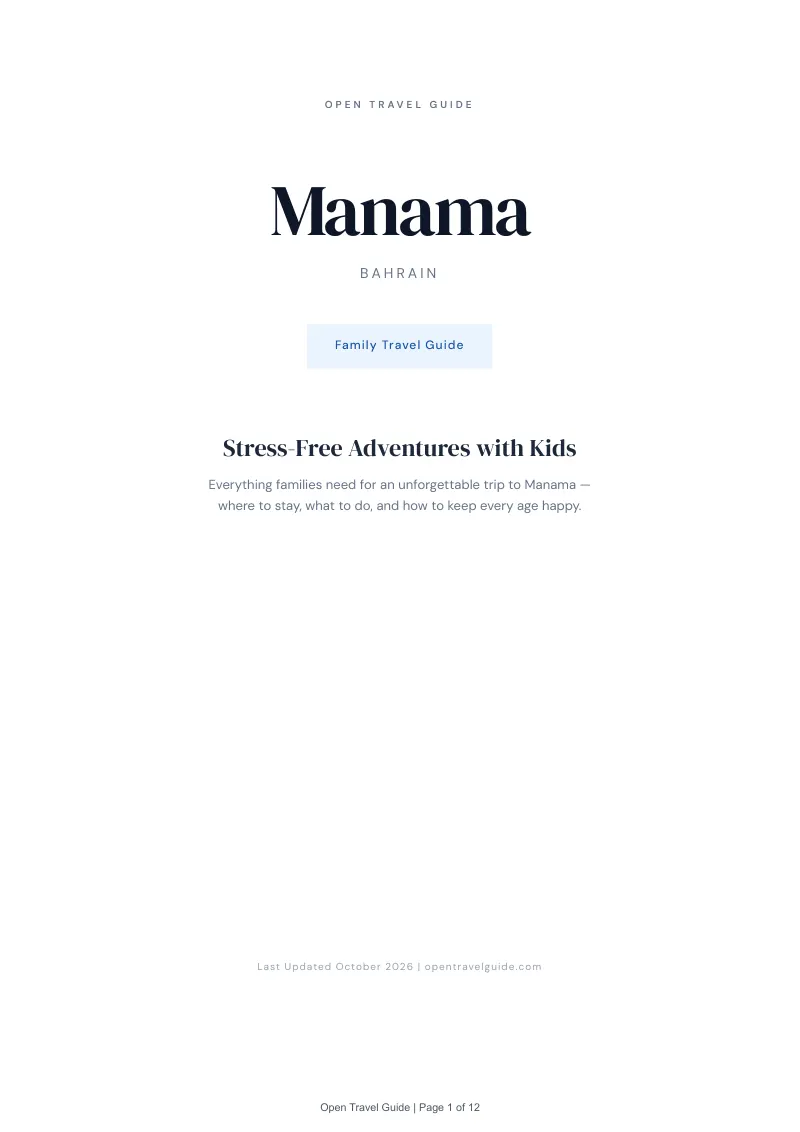 Manama Family Travel Guide: Cover