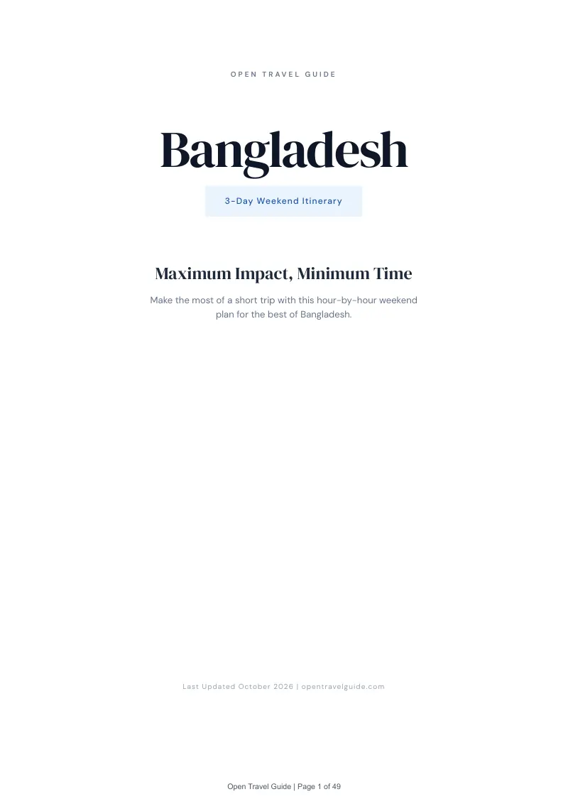 Bangladesh 3-Day Weekend Itinerary: Cover