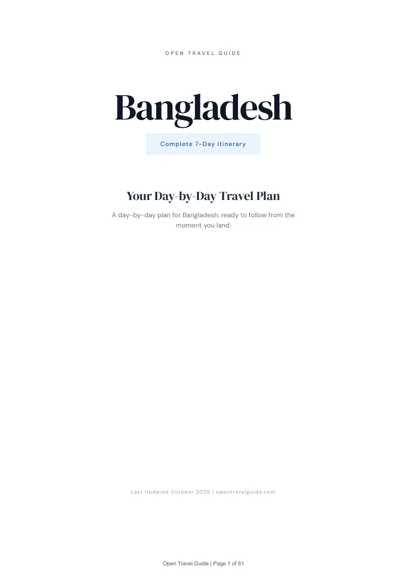 Bangladesh 7-Day Itinerary: Cover