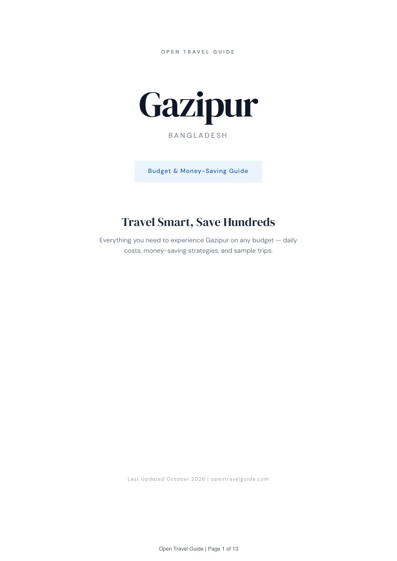 Gazipur Budget & Money-Saving Guide: Cover
