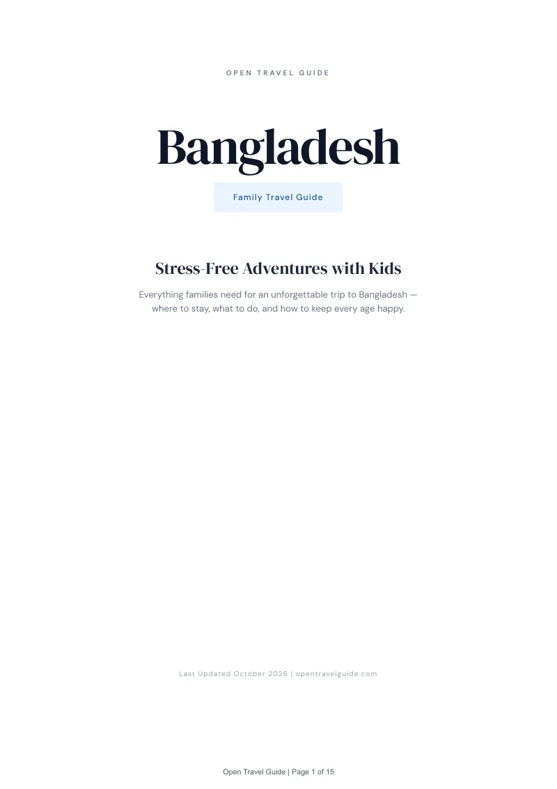 Bangladesh Family Travel Guide: Cover