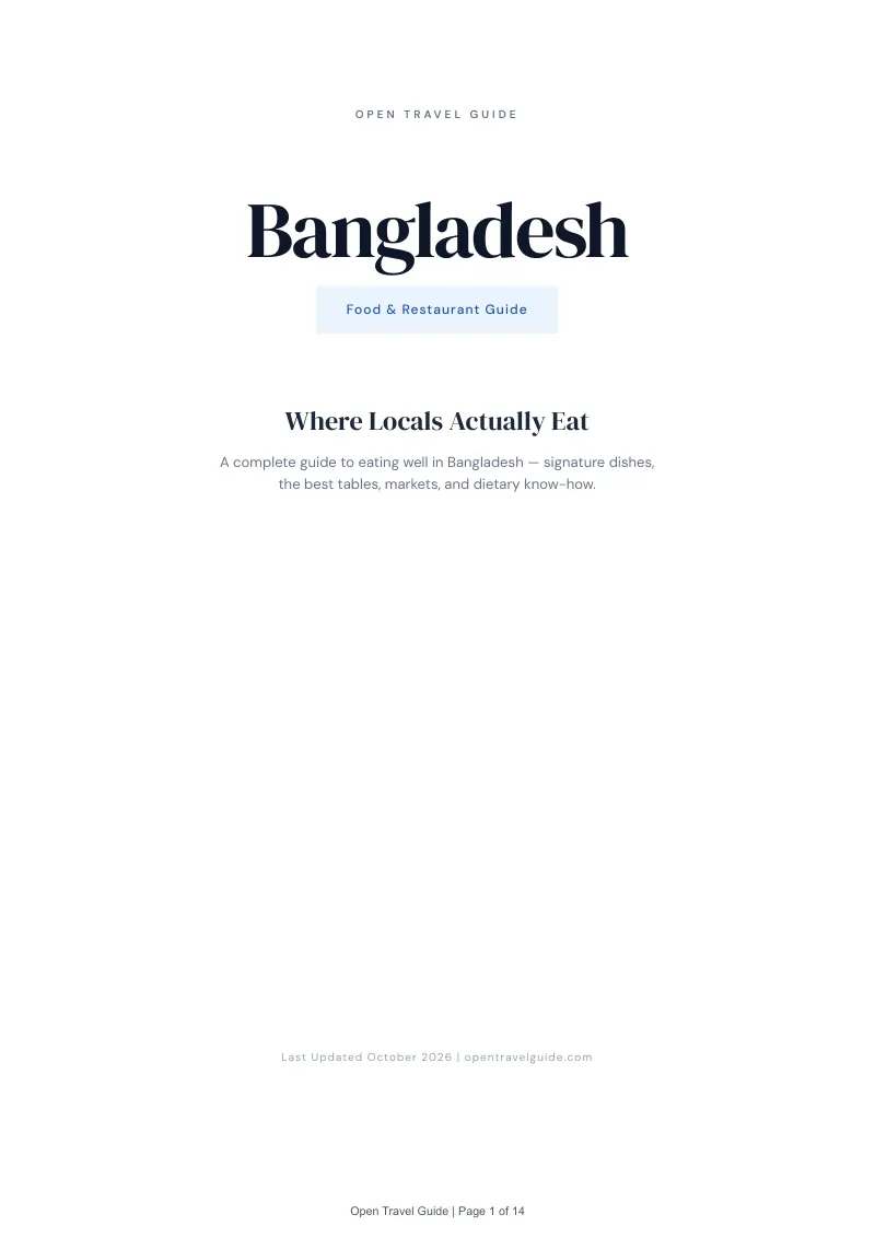 Bangladesh Food & Restaurant Guide: Cover