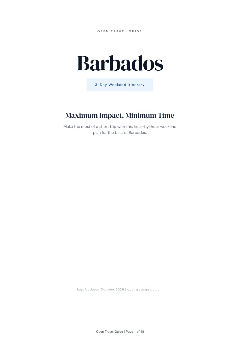 Barbados 3-Day Weekend Itinerary: Cover