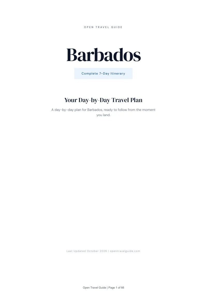 Barbados 7-Day Itinerary: Cover
