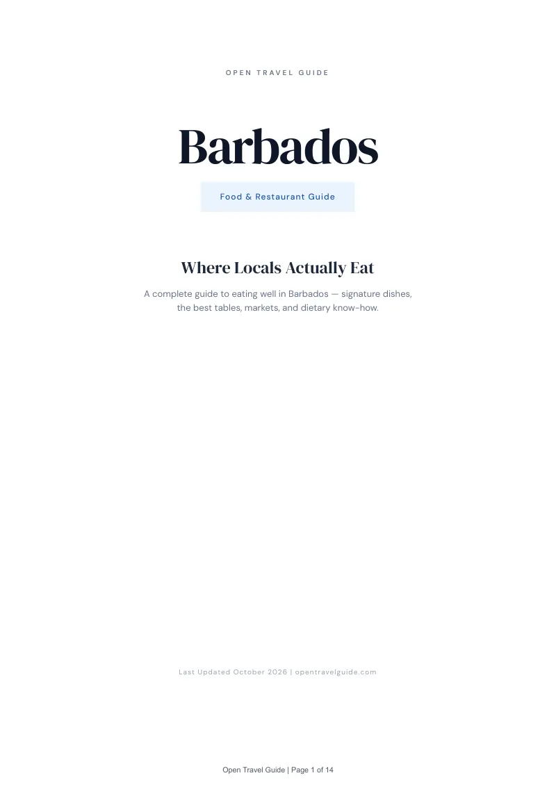 Barbados Food & Restaurant Guide: Cover