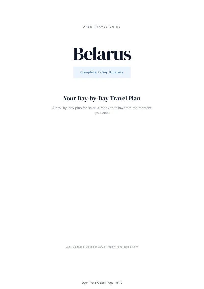 Belarus 7-Day Itinerary: Cover
