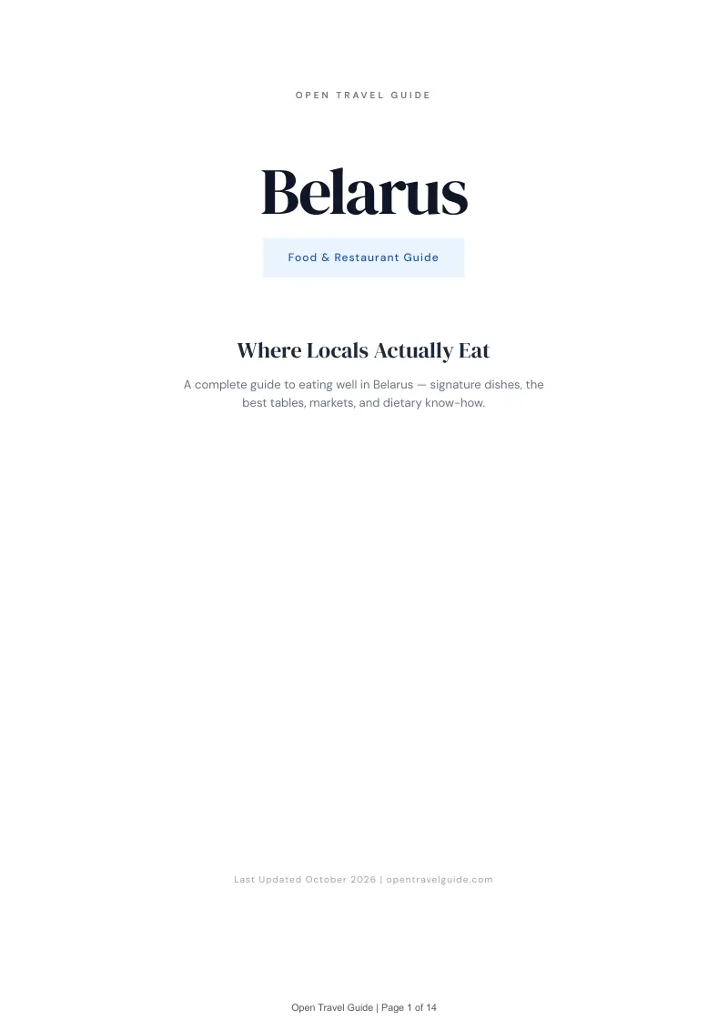 Belarus Food & Restaurant Guide: Cover