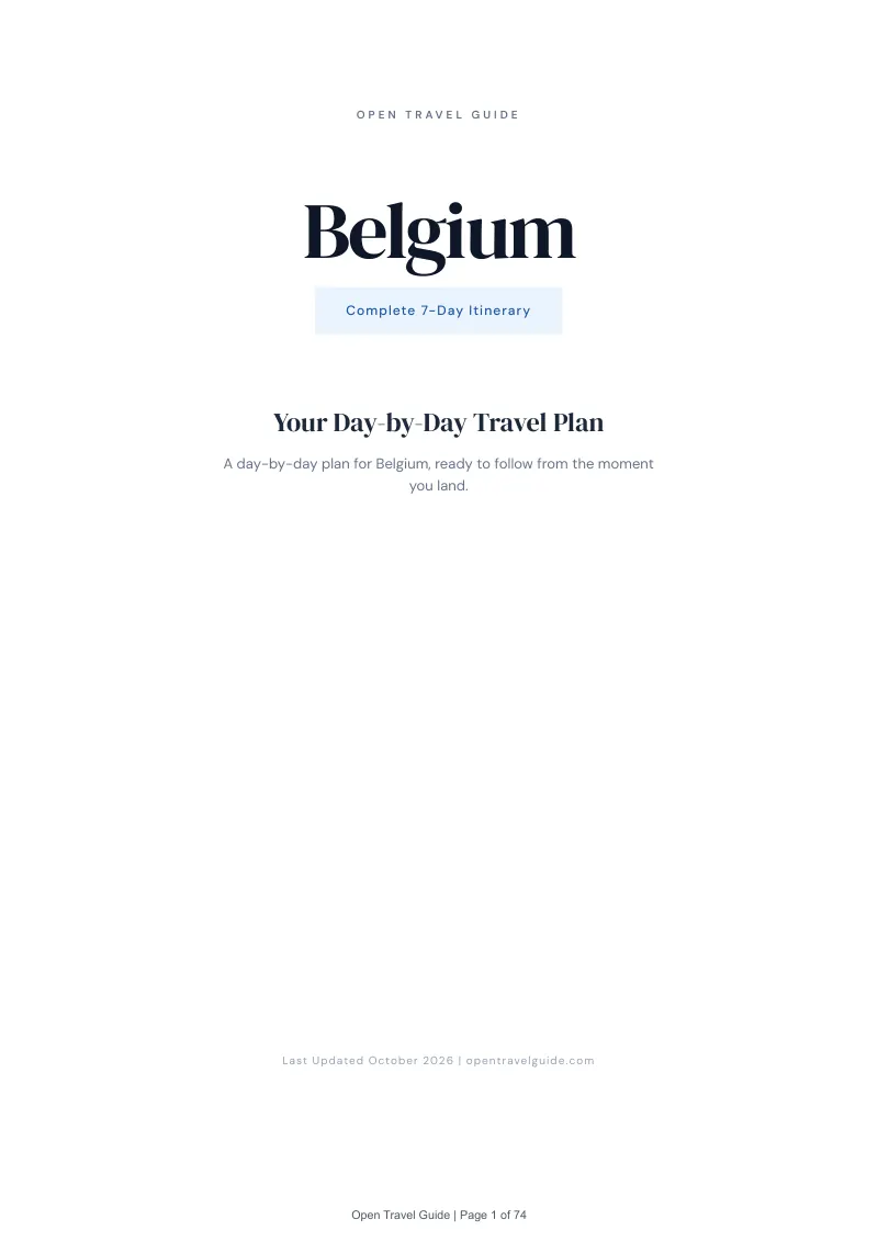 Belgium 7-Day Itinerary: Cover