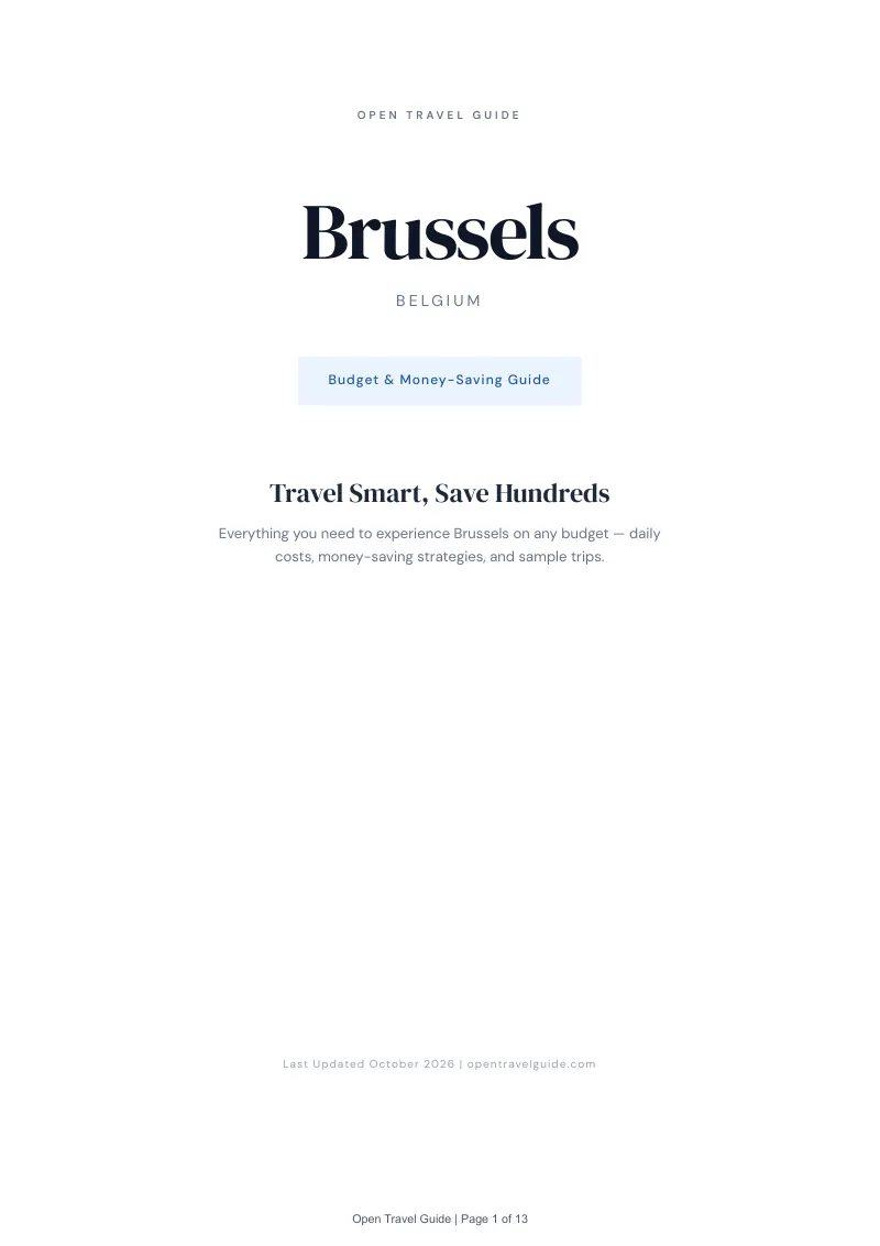 Brussels Budget & Money-Saving Guide: Cover