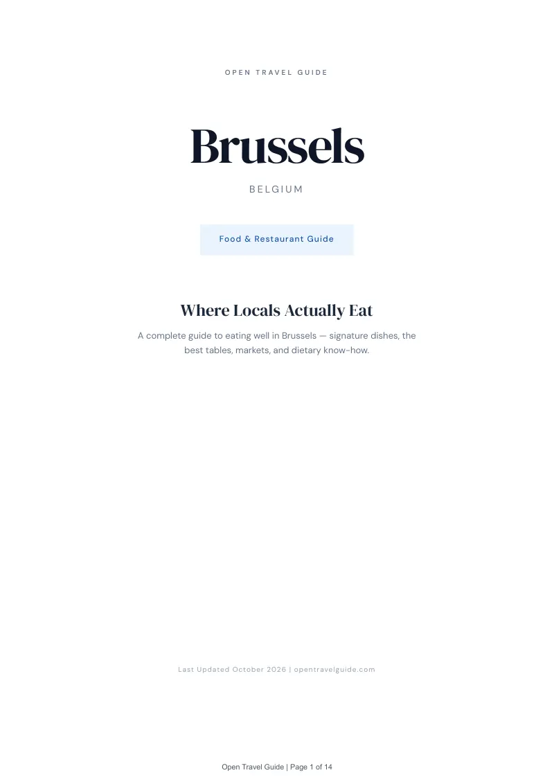 Brussels Food & Restaurant Guide: Cover