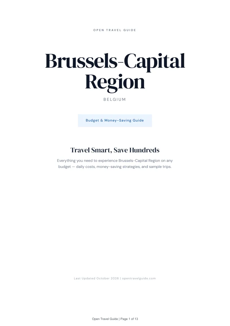 Brussels Capital Region Budget & Money-Saving Guide: Cover