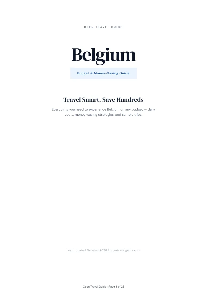 Belgium Budget & Money-Saving Guide: Cover