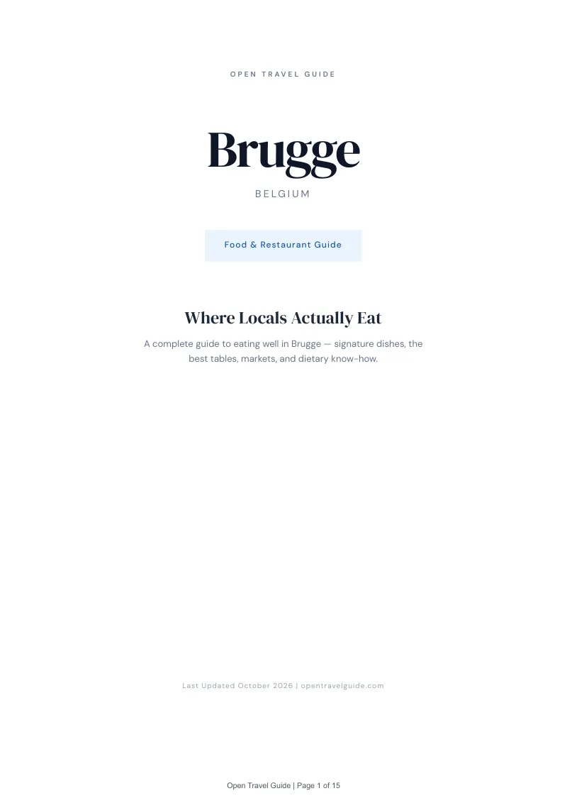 Brugge Food & Restaurant Guide: Cover
