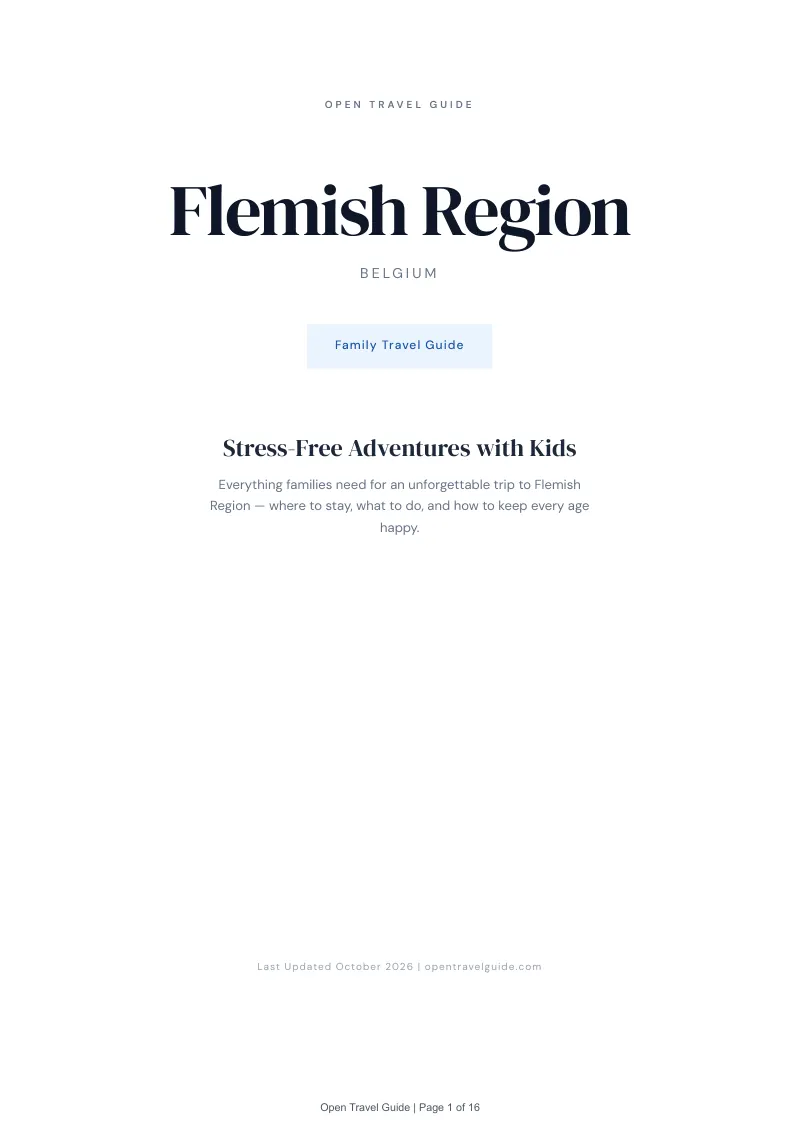Flemish Region Family Travel Guide: Cover