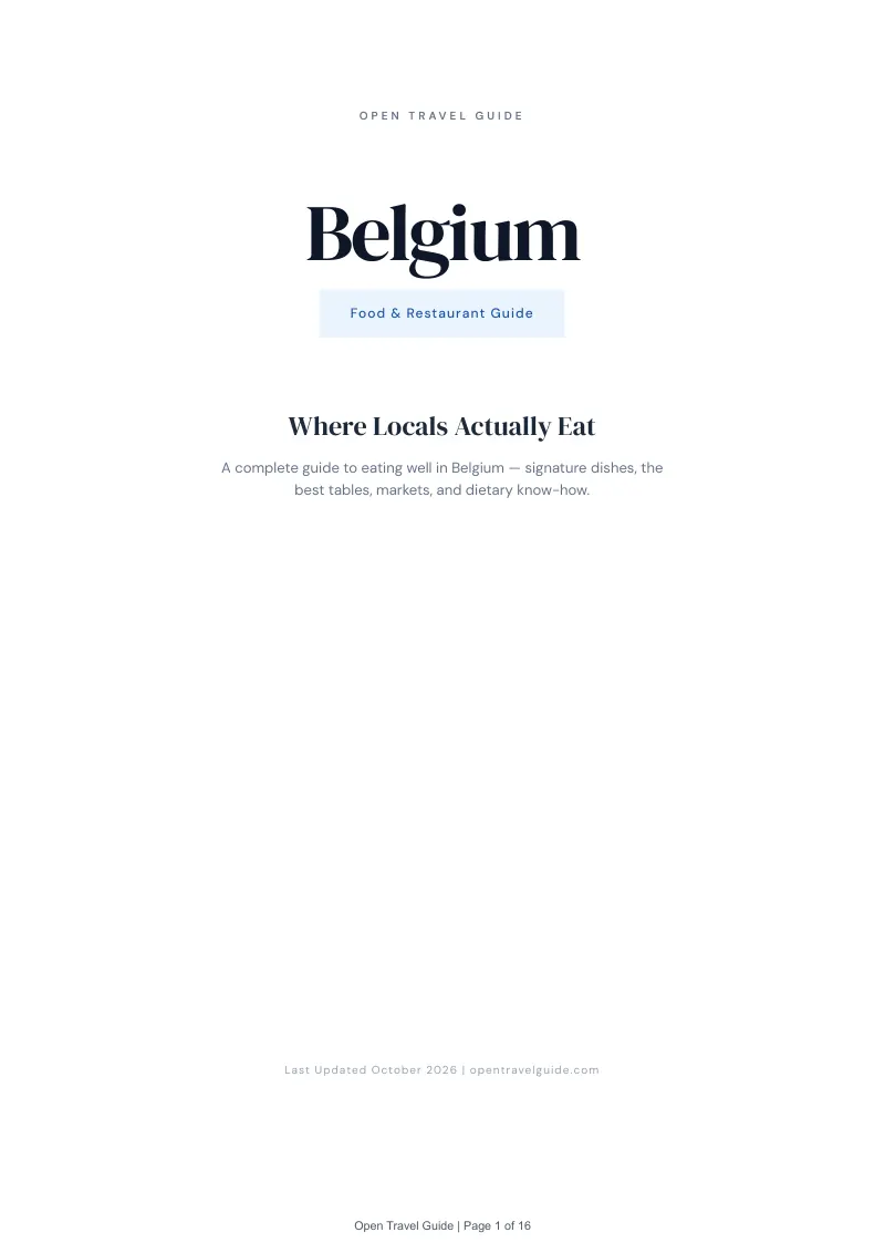 Belgium Food & Restaurant Guide: Cover