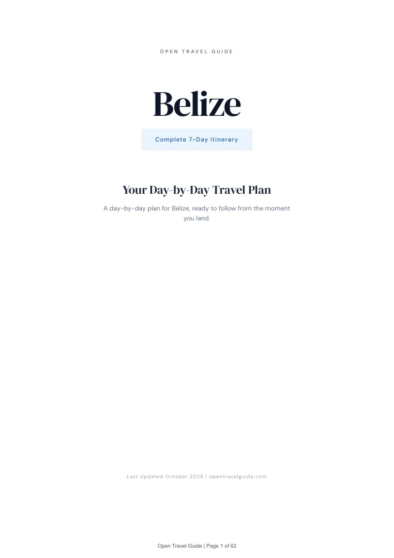 Belize 7-Day Itinerary: Cover