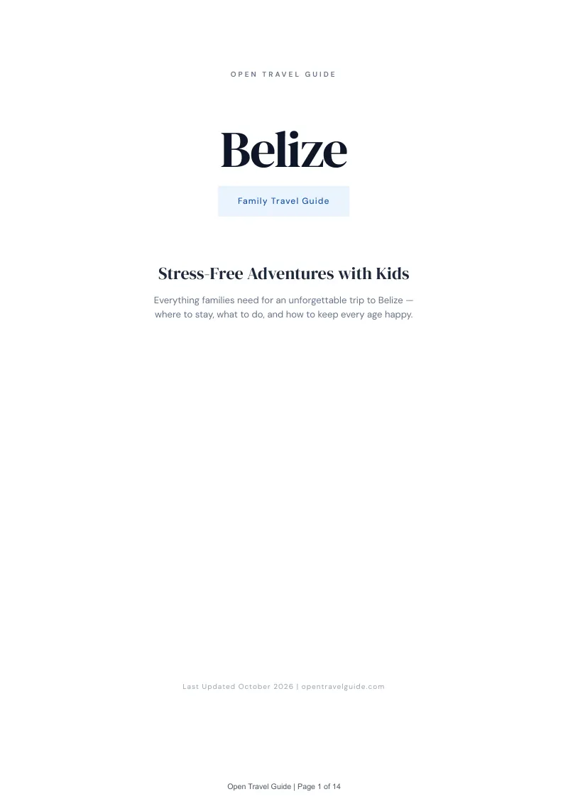 Belize Family Travel Guide: Cover