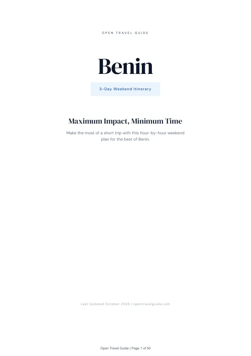 Benin 3-Day Weekend Itinerary: Cover